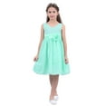 thumbnail image 4 of LiiYii Kids Girls Wedding Pageant Bowknot Petals Rose Flower Girl Dress Junior Bridesmaid Party Prom Turquoise 2, 4 of 7