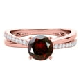 thumbnail image 2 of Mauli Jewels 1.00 Carat Natural Red & White Diamond Solitaire Twisted Shank Engagement Ring In 18K Solid Rose Gold, Ring Size 7.5, 2 of 6