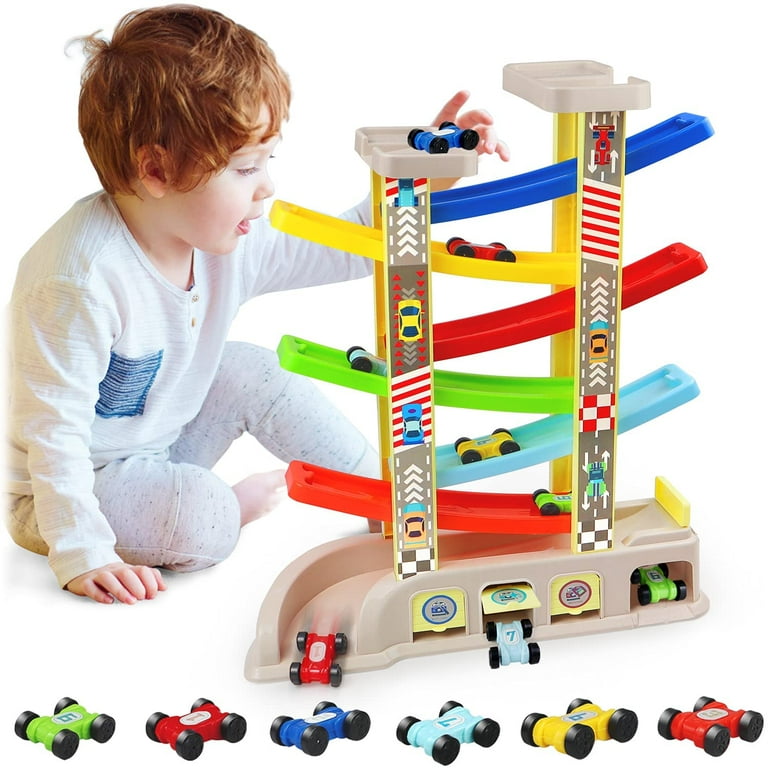 aotipol Montessori Toys for 2 3 Year Old Boys Toddlers Car Ramp
