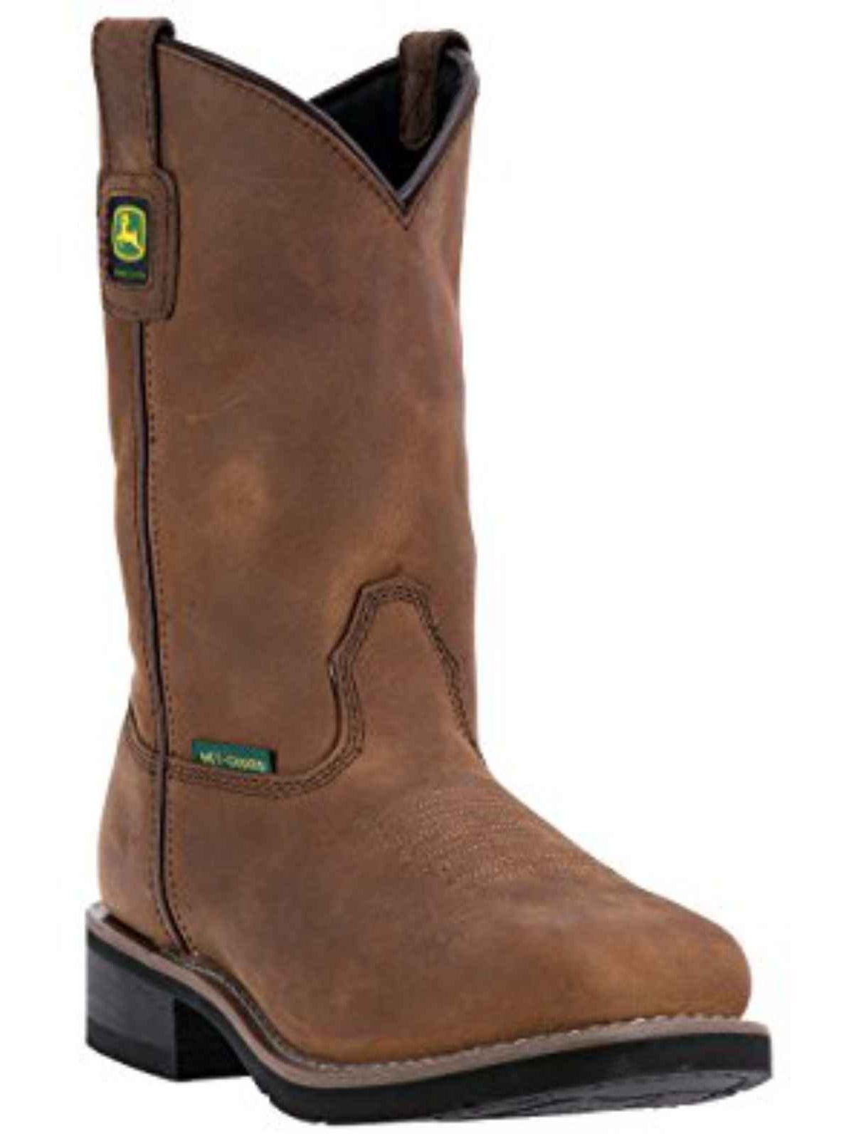 John Deere Women's 10" Brown Leather PullOn ST MetGuard Work Boots
