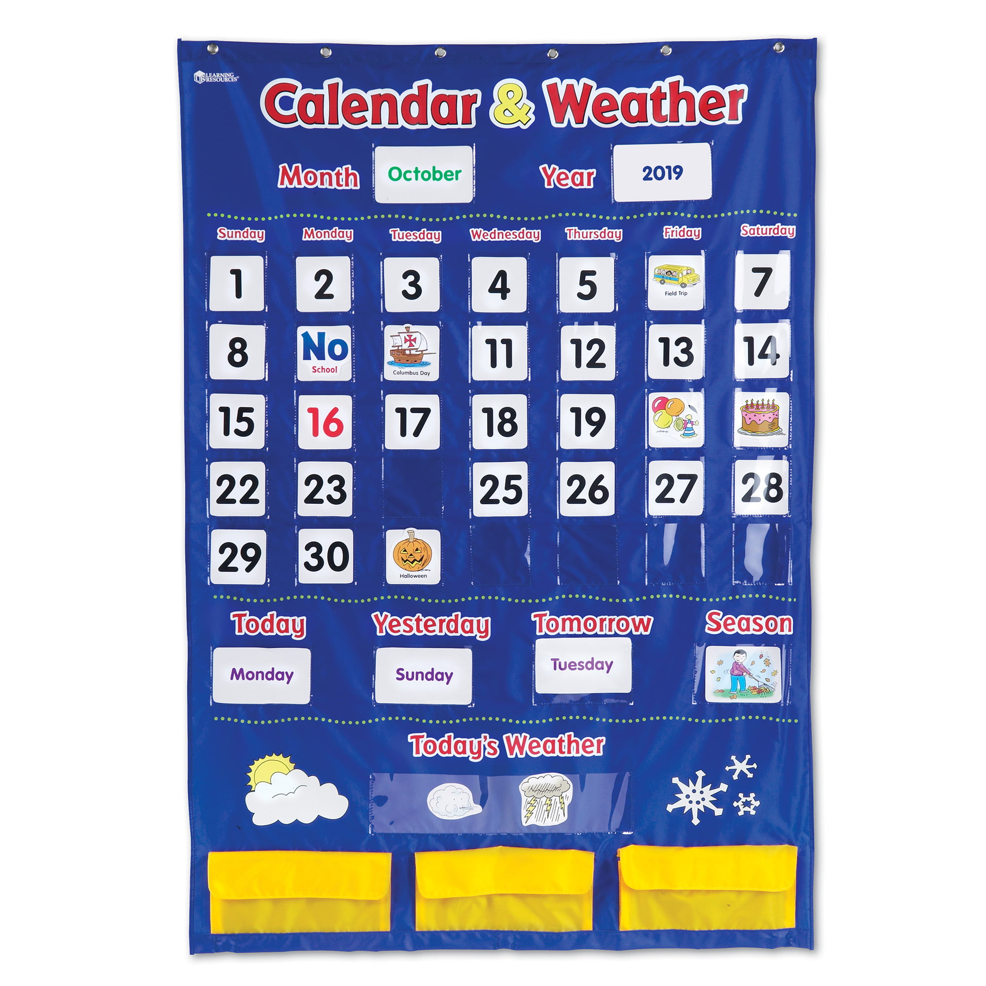 Learning Resources Calendar/Weather Pocket Chart Walmart com