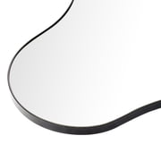 SHYFOY 43 Wavy Wall Mirror with Black Metal Frame, Modern Cloud Mirror for Living Room Decor