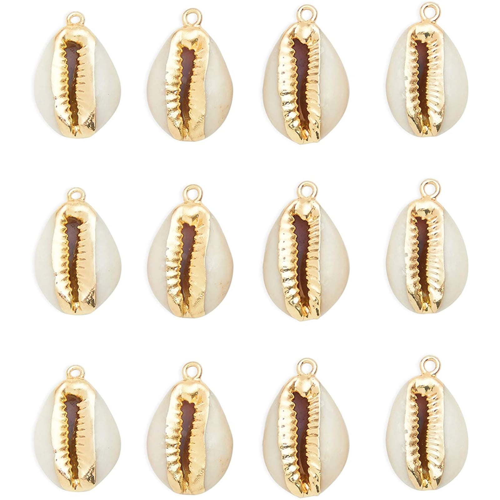 12 Pack Puka Cowrie Shells with Hole for Jewelry Making Beads Seashells Craft Necklace, 18-20mm