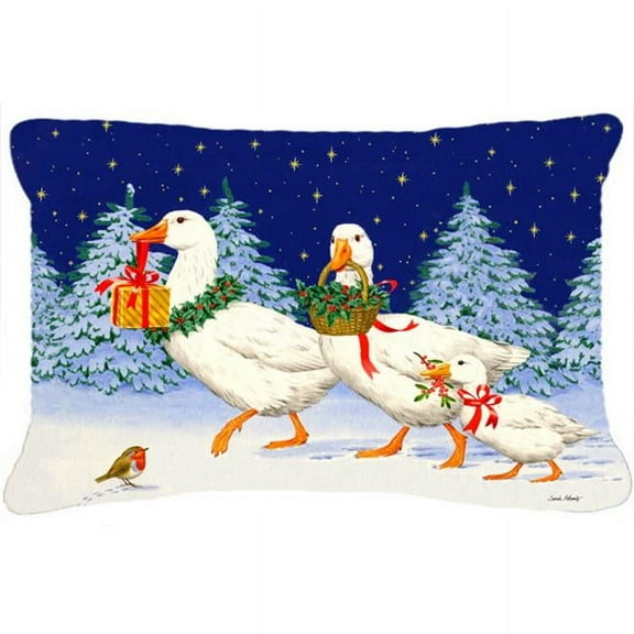 Three Geese & Gifts Fabric Decorative Pillow