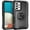 Black, variant on for Samsung Galaxy A32 5G Multi-Functional Case, 3-Layer Protection Magnetic Cover Support Car Mount &  Rotatable Metal Ring Kickstand Full Body Shockproof Protective Shell, Purple