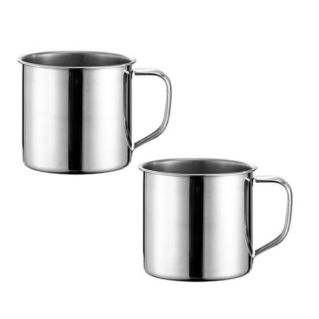 Piwvid 2-Pack Stainless Steel Double Wall Mini Mugs Small Insulated Drinking Cups for Camping Tea and Coffee Kids Size