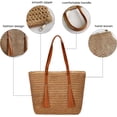 thumbnail image 4 of Kukuzhu Straw Beach Bag, Summer Woven Tote Bag Large Shoulder Handbag Straw Purses and Handbags for Women Vacation, 4 of 7