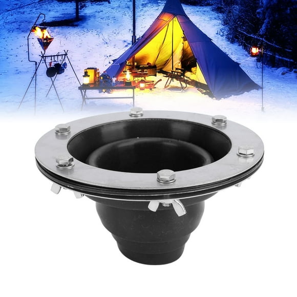 Tent Stove Jack Kit, High Temp Silicone Pipe Boot Flashing Roof Flue Kit Flexible Pipe Flashing for Stove, Yurt, Frontier, Compatible with Triple Wall Pipe Sections