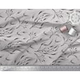 thumbnail image 2 of Soimoi Gray Cotton Cambric Fabric Blueberry Leaves Print Sewing Fabric Yard 58 Inch Wide, 2 of 3