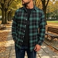 thumbnail image 2 of YODETEY Men's Classic Plaid Long Sleeve Button Down Flannel Shirt,Regular Fit Plaid Dress Shirts,Size S-2XL, 2 of 7