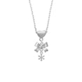 thumbnail image 2 of Delight Jewelry Silvertone Mini Snowflake Silver tone Bow Heart Necklace, 2 of 4