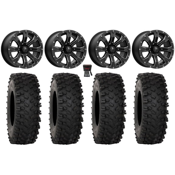 MSA Bounty 14" Wheels Black 32" ATX470 Tires Can-Am Commander Maverick Renegade Outlander Defender