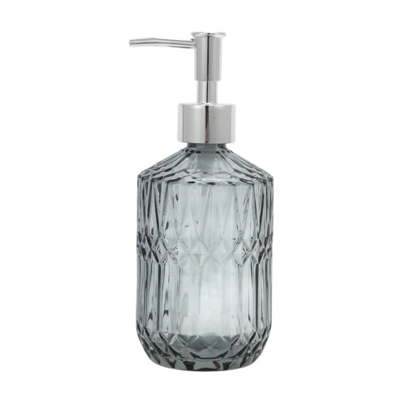 Unique Bargains 1 Pc Durable Round Bottom Bamboo Grain Soap Dispenser 13.53oz Gold Tone Silver Tone