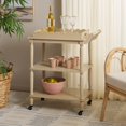 thumbnail image 4 of SAFAVIEH Haven 3-Tier Wood Kitchen Serving Cart, Natural, 4 of 16