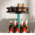 thumbnail image 4 of Estación de trabajo versátil para salón, especiero Lazy Susan adaptado para herramientas de salón, diseño giratorio de 360 grados, marco de metal que garantiza la estabilidad, estructura de 2 niveles, 4 of 5