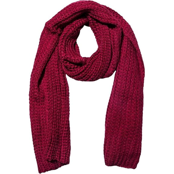 Women And Mens Winter Thick Cable Knit Wrap Chunky Long Warm Scarf Burgundy