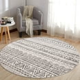 thumbnail image 6 of World Rug Gallery Geometric Distressed Bohemian Gray 6'6" Round Rug, 6 of 8