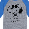 thumbnail image 3 of Peanuts - Cool Joe Keep On Smiling - Youth Raglan Tee, 3 of 5