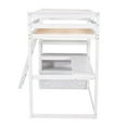 thumbnail image 4 of Bellemave Twin Size Loft Bed with Desk and Storage, Wood Loft Bed Frame with Shelves and Built-In Drawers, High Loft Bed for Teens Adults (White), 4 of 7