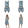 thumbnail image 3 of Xixirimido Palm Tree Floral Blue Stirpe Matching Sets for Beach Vacation Men's Hawaiian Shirt & Women's Sleeveless Midi Dress Hawaiian Matched Couples Summer Outfits, 3XL, 3 of 7