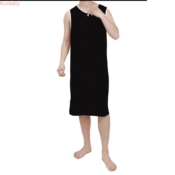 Kureaily Mens Nightgown Night Shirt For Sleeping Short Sleeve Nightgown Big And Tall Loose Kaftan Sleepwear Summer Sleepwear