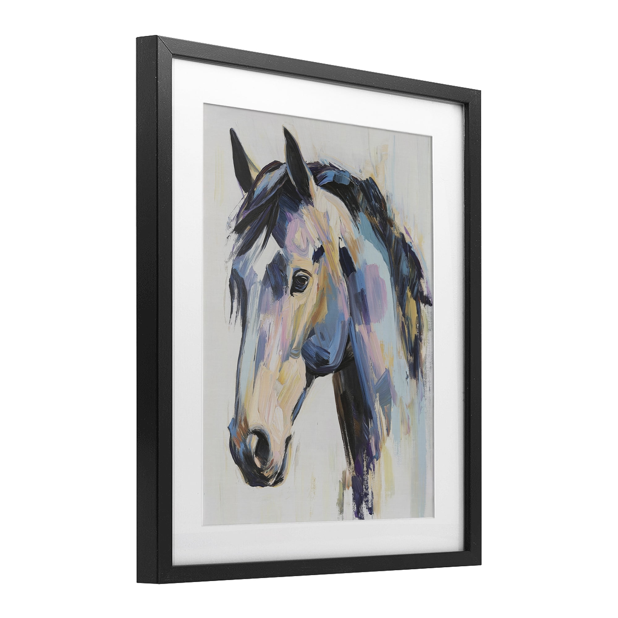 Stupell Industries Chromatic Stallion Abstraction Black Framed Print Under Glass, design by Svetlana Aleynikova