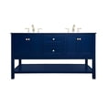 thumbnail image 3 of Elegant Decor Metropolis 60" Solid Wood and Metal Single Bathroom Vanity in Blue, 3 of 8