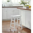 Mainstays Counter Height Saddle Bar Stool, 24", White