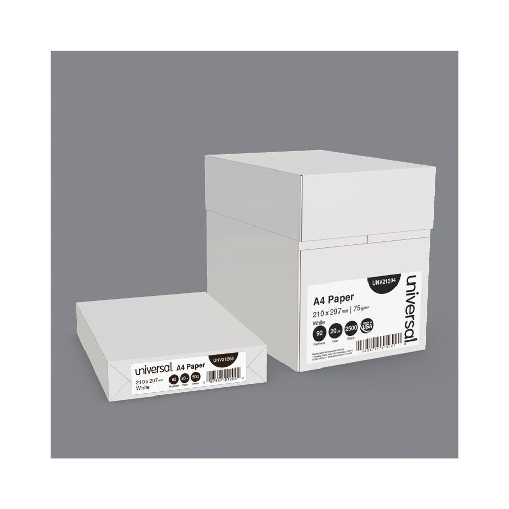 Universal Copy Paper 92 Bright 20 lb A4 White 500 Sheets/Ream 5 Reams/Carton