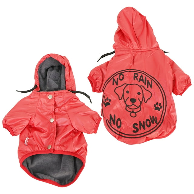 SUSSEXHOME Imperméable pour Chien avec Capuche - Veste Imperméable pour Chien à Couverture Complète avec Doublure en Polaire - Imperméable Imperméable Imperméable Lavable en Machine pour Chiens - Rouge