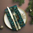 thumbnail image 3 of Bahomeck Napkins Set Of 4 Reusable Washable Square Fabric Dining Table Napkins Weddings Party Dinner Decor,18*18 Inch,Mandala With Lotus Flower In Turquoise And Gold, 3 of 3