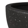 thumbnail image 5 of LeisureMod Iris Mid-Century Modern Fiberstone and Clay Planter - Round Plant Pot with Drainage Holes for Indoor and Outdoor (Black, 9" Height), 5 of 6