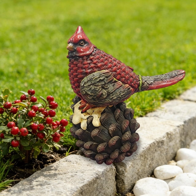 Resin Bird Statue Outdoor Tree Ornament,Weather Resistant Waterproof Material,Realistic Branch Integration Design,Vibrant Color Fade Proof,For Courtyard Garden Tree Fence Decor