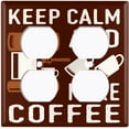 thumbnail image 2 of Metal Light Switch Wall Plate Outlet Cover (Keep Calm And Make Coffee Brown - Double Duplex), 2 of 2