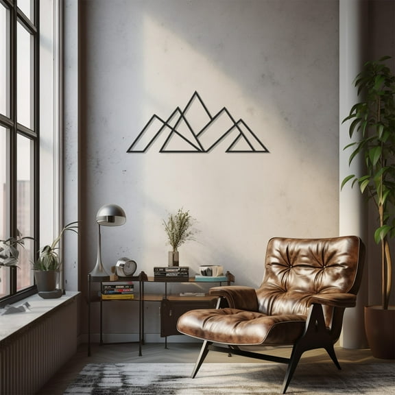 LaModaHome Exclusive Abstract Mountain Pattern Metal Wall Decor – Durable & Artistic Metal Wall Art for Home and Office Decor, Perfect for Any Interior Design Aesthetic