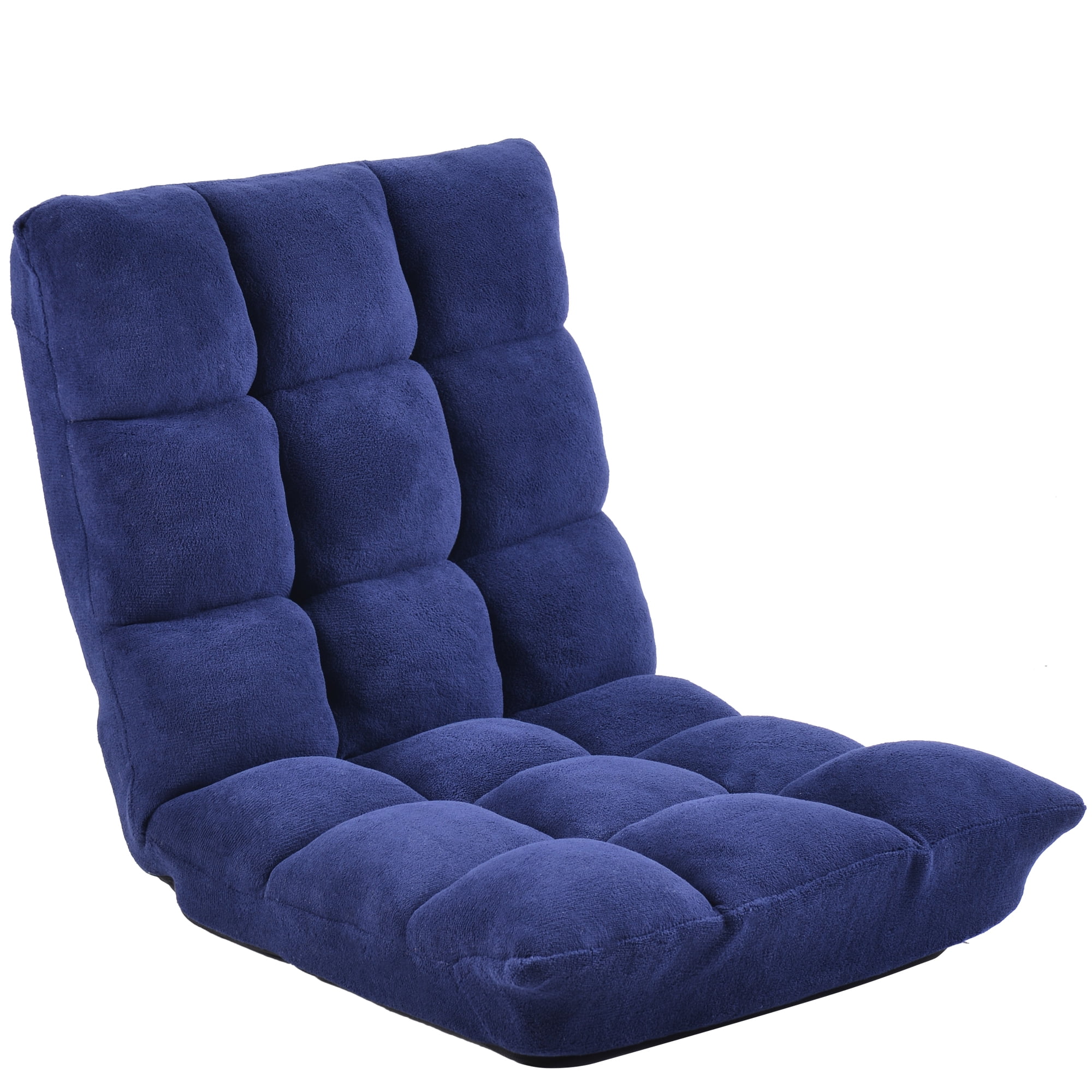 Kepooman Fabric Upholstered Folding Floor Chair for Living Room Bedroom, Blue Kepooman Fabric Upholstered Folding Floor Chair for Living Room Bedroom, Blue