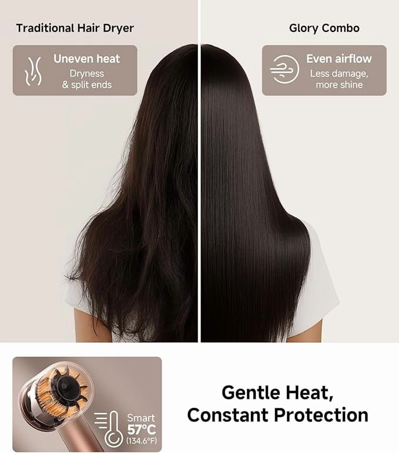 DREAME Hair Glory Combo High-Speed Hair Dryer, 110,000 RPM Motor, 300 Million Negative Ions, Fast-Dry in 2 Minutes, Smart Temp Control, for Smooth, Shiny Hair