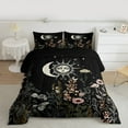 thumbnail image 6 of Sun Moon Comforter Set Stars Space Psychedelic Comforter Teens Black and White Twin Size Galaxy Bedding Set Botanical Branches Constellations Decor Quilt Set with 1 Pillowcase, 6 of 7