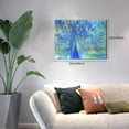 thumbnail image 2 of Balery Peacock Pattern Canvas Decorative Picture – 30x40in Premium Wall Art, Modern Canvas Print for Home Decor（Horizontal）, 2 of 6