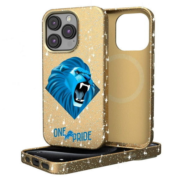 Keyscaper Gold Detroit Lions 2024 Illustrated Limited Edition Bling iPhone Case