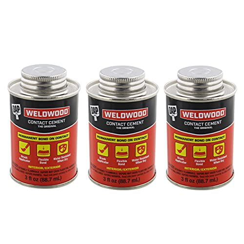 DAP 00107 Weldwood Original Contact Cement,3 oz 3 Pack