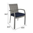 thumbnail image 6 of COSCO Outdoor Living Lakewood Ranch Steel and Wicker Dining Chairs with Cushions, 6 Pack, Gray and Blue, 6 of 11