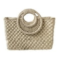 thumbnail image 2 of Bolso de hombro de paja de moda, bolso tejido a mano, bolso casual de verano, bolso elegante tejido Beige, 2 of 8