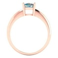 thumbnail image 4 of Solitaire Engagement Ring for Women - 1ct Blue Moissanite in 18K Rose Gold Promise Ring, 4 of 6