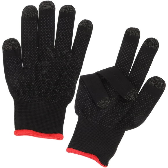 WRISTBIQUE 1Par Guantes Gamer Negros De Dedos Para Móvil Con Función Táctil Y Transpirable