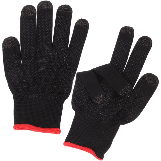 WRISTBIQUE 1Par Guantes Gamer Negros De Dedos Para Móvil Con Función Táctil Y Transpirable