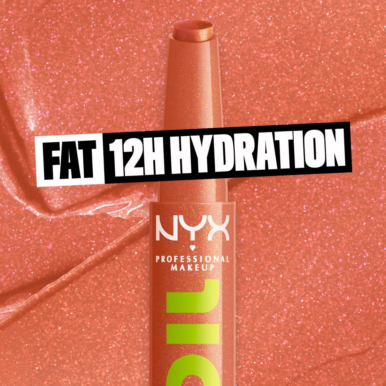 NYX PROFESSIONAL MAKEUP, Fat Oil Slick Click, Balm in a stick, Infused with nourishing oils, High shine finish - Double Tap (Raspberry Pink