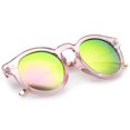 thumbnail image 4 of sunglassLA - Transparent Metal Temple Keyhole Bridge Mirror Lens P3 Round Sunglasses 50mm - 50mm, 4 of 4