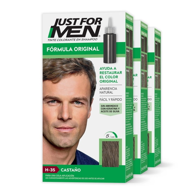 Just For Men Tinte Colorante En Shampoo Castaño Paquete de 3