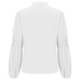 thumbnail image 5 of HaoXianJian Plus Size Women's Shirts Lantern Long Sleeve Top Button Up Lace Eyelet Blouse Top Puff Sleeve Peplum Tunic Shirts Collared Blouses 3X 4X, 5 of 5